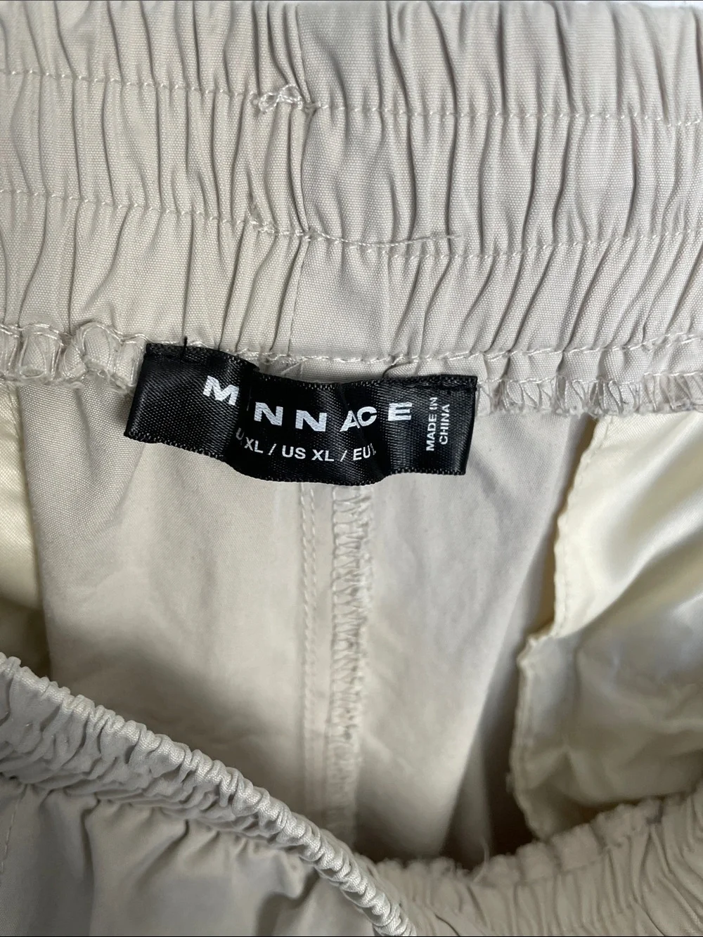 Mennace Men's XL Casual Khaki Drawstring Waist Ankle Cargo Jogger Relaxed Pants